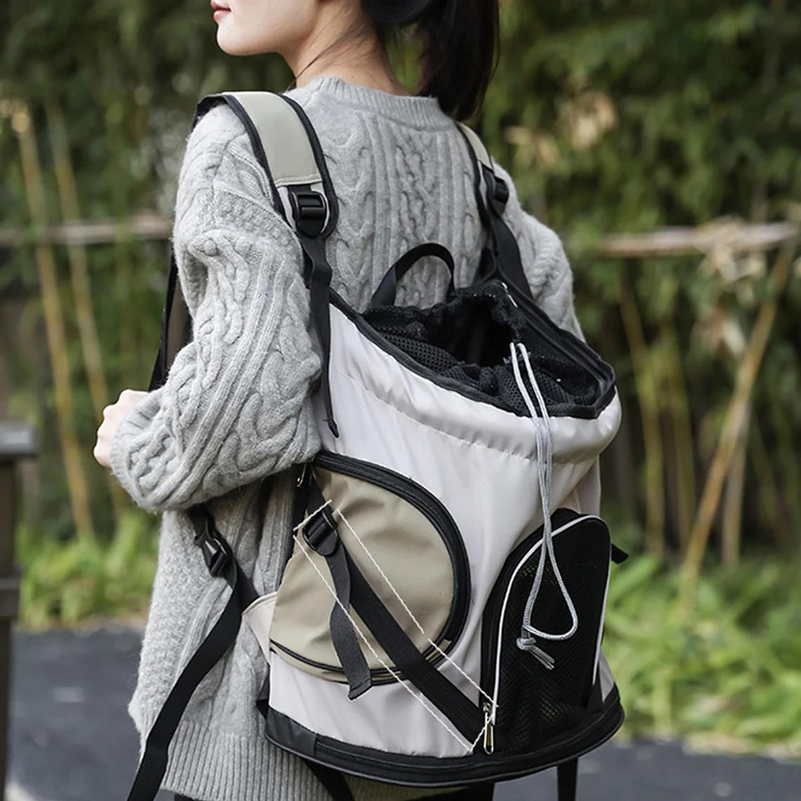Bolsa ligera para mascotas, bolsa portátil para salir de perros y gatos, mochila para mascotas de gran capacidad, mochila transpirable para cachorros, correa ajustable 9