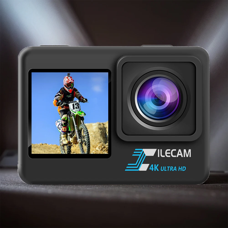 Cámara de acción 4K UHD 1080P 30FPS pantalla IPS de 2,0 pulgadas cámara de grabación de vídeo para bicicleta cámara de vídeo antivibración pantalla Dual 16