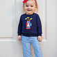 Adorable conjunto de otoño de 2 piezas con lindo sudadera con apliques de oso y acogedores pantalones a cuadros para traje de bebé o niña - thumbnail 1