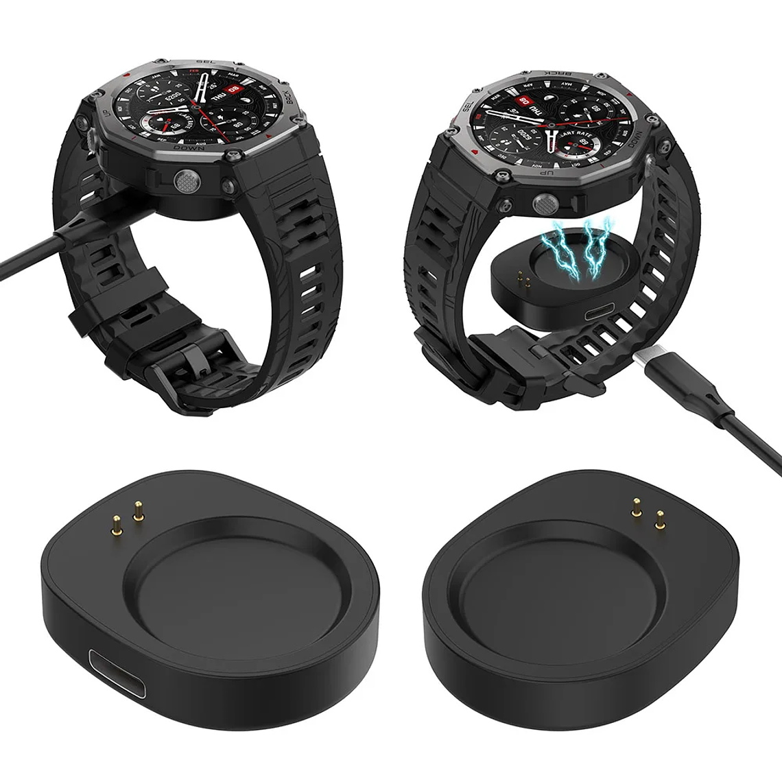 Adaptador de base de carga inalámbrica para relojes inteligentes Amazfit Balance y T Rex 3 con interfaz magnética, 1 ud. 3