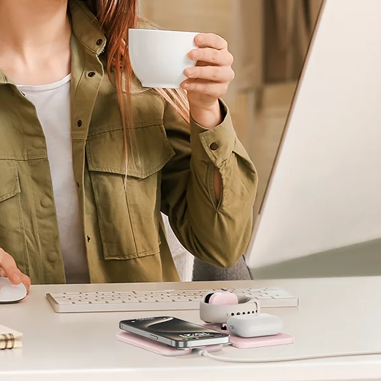 Cargador inalámbrico para teléfono móvil, 3 en 1 estación de carga de viaje para múltiples dispositivos, almohadilla de carga magnética plegable portátil 13