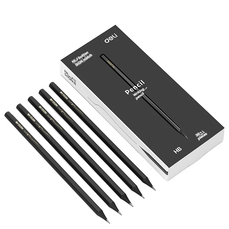Deli NS723 HB Graphite Lead Cores Black Hexagonal Wooden Pencil Student Examination Practice Writing Pencil for Kids 2