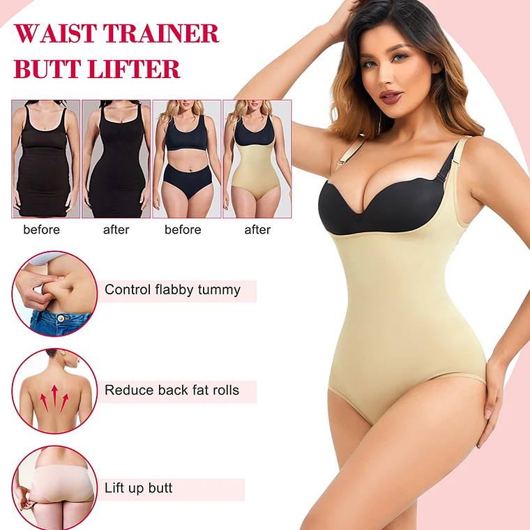 Women Adjustable Hooks Open Bust Shapewear Tummy Control Body Shaper Colombianas Seamless Bodysuit 5