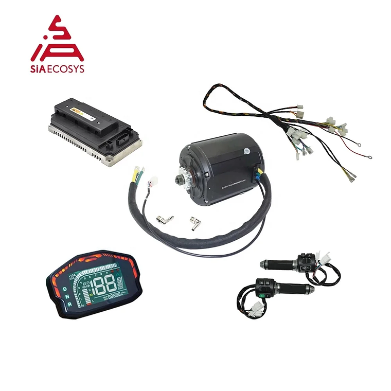 QS Liquid Cooled 138 4000W 90H 7500W Max Continuous 72V 110KPH Mid Drive Motor Conversion EM200SP Controller Brushless 1