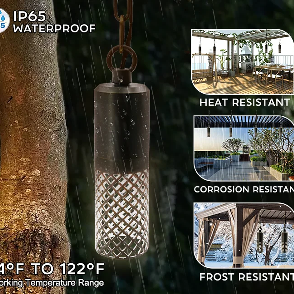 USA Warehouse LT2901P Outdoor Low Voltage Landscape Bronze Hanging Light Entrance Lighting for Garden Tree Porch Decoration 5