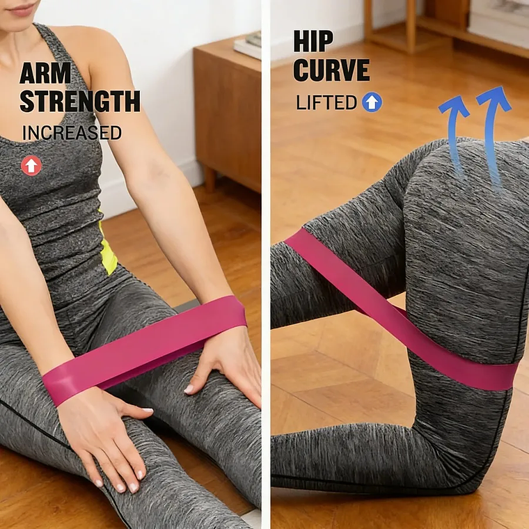 Juego de 5 bandas de resistencia portátiles, bandas elásticas de entrenamiento para entrenamiento de fuerza, yoga, pilates y gimnasio 3