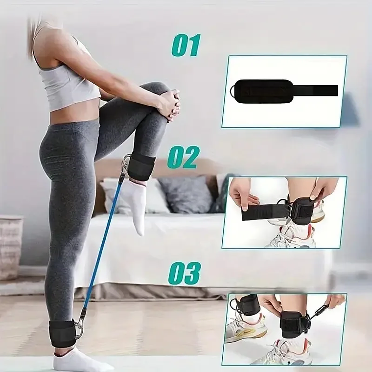 Puños de tobillo ajustables: correas de entrenamiento de piernas para entrenamiento de glúteos y muslos, accesorios de ejercicio para máquinas de cables, pesas de tobillo 2