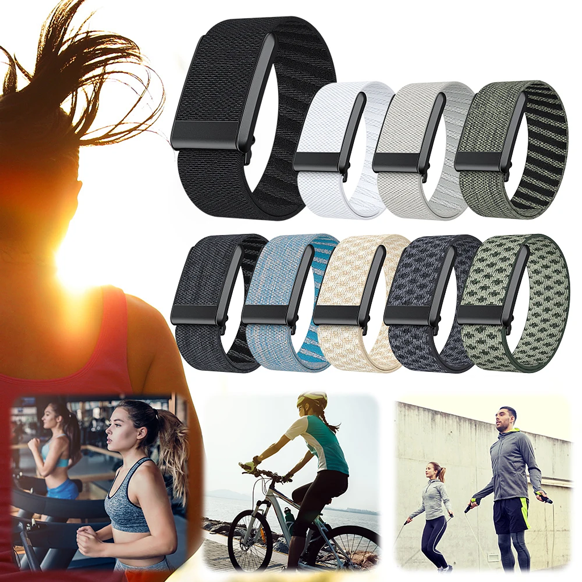 Bandas de bucle Banda de fitness de nailon Banda de seguimiento de fitness portátil transpirable Pulsera deportiva ajustable para Whoop 4.0 Mujeres Hombres 4