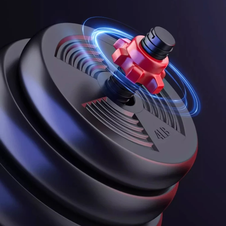 Juego de mancuernas ajustables de 5-44 libras, agarre antideslizante, placas de pesas de barra de entrenamiento de fuerza para gimnasio en casa versátiles 6