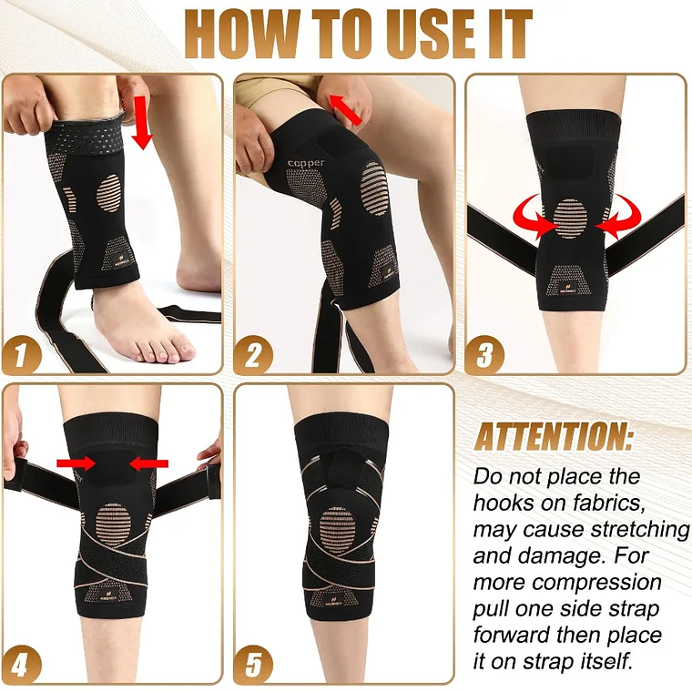 Rodillera Deportiva con Iones de Cobre - Soporte Transpirable de Spandex para Entrenamiento, Uso Diario y Protección Confiable 4