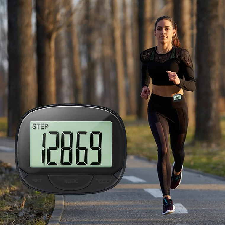 Podómetro con clip Podómetro electrónico Pantalla grande Rastreador de pasos simple Multifuncional para adultos Personas mayores Perros 4