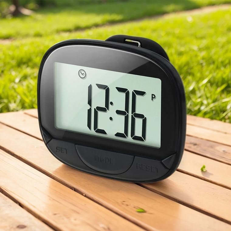 Podómetro con clip Podómetro electrónico Pantalla grande Rastreador de pasos simple Multifuncional para adultos Personas mayores Perros 17