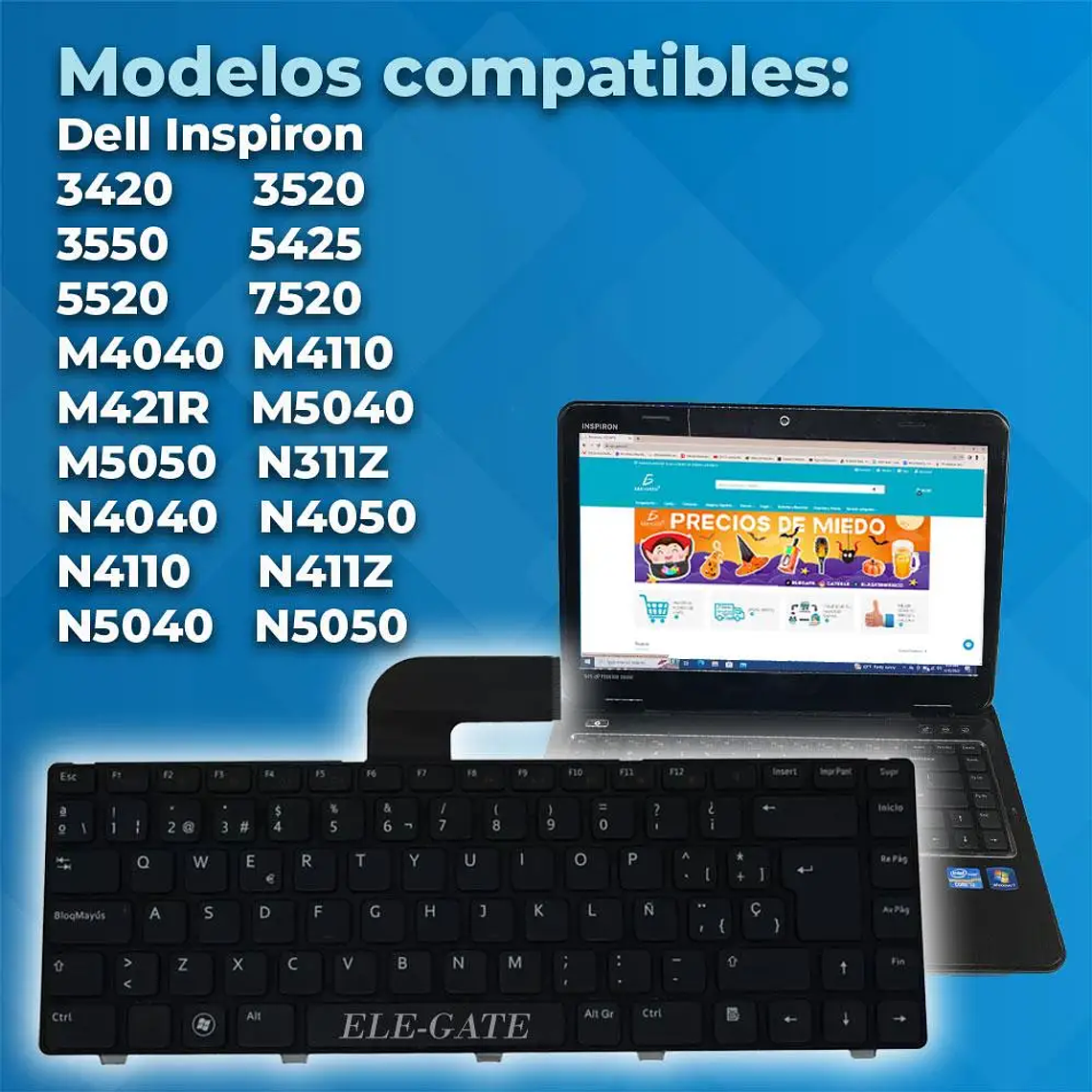 Dell Inspiron 14 3420 N4050 N4110 N5050 M5040 M5050 Laptop Keyboard 3