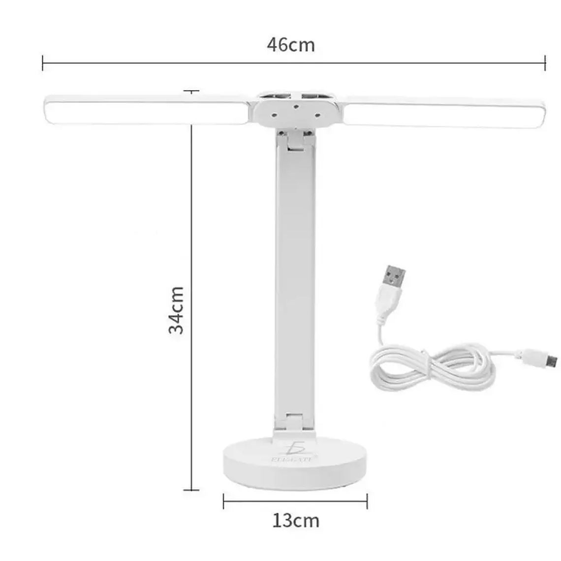 ELEGATE Dual Head ABS LED Desk Lamp with 3 Lighting Modes 6000K Daylight Ra80 85 Lm/W 3