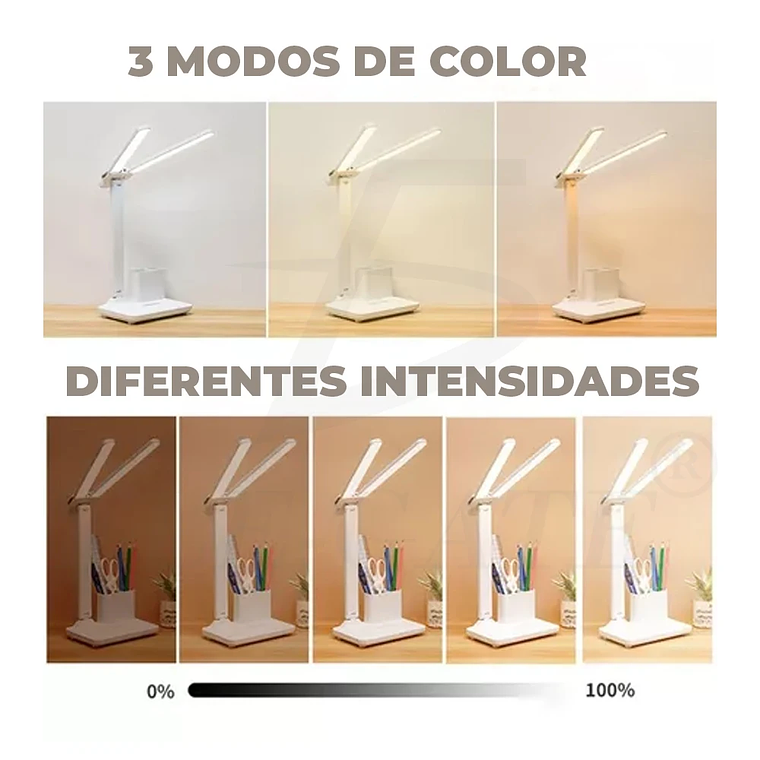 ELEGATE Dual Head ABS LED Desk Lamp with 3 Lighting Modes 6000K Daylight Ra80 85 Lm/W 4