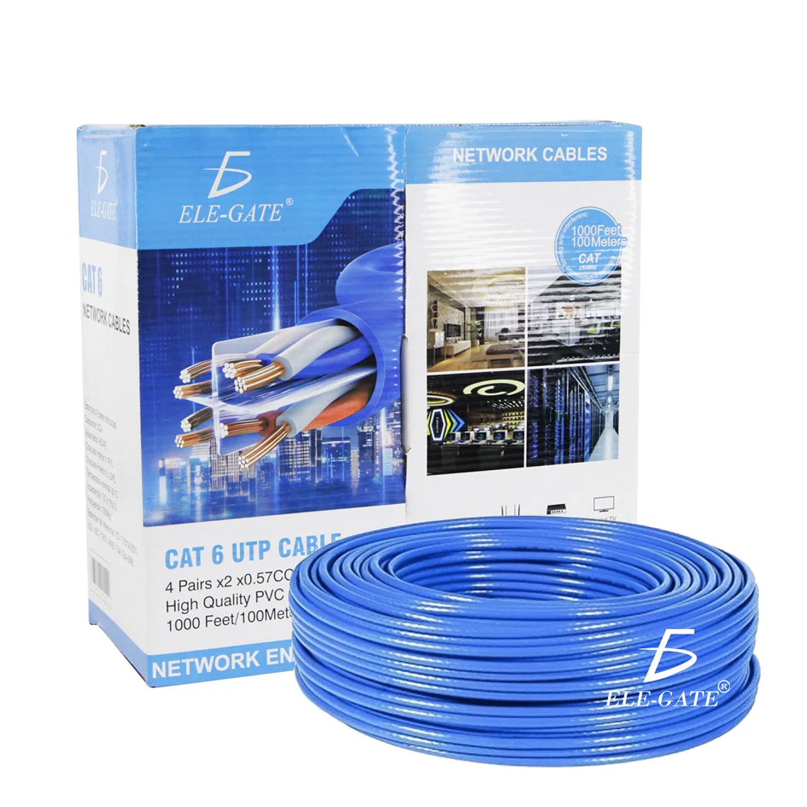 ELEGATE B1021 100 Meters Cat6 UTP RJ45 Cable Blue Coil 1