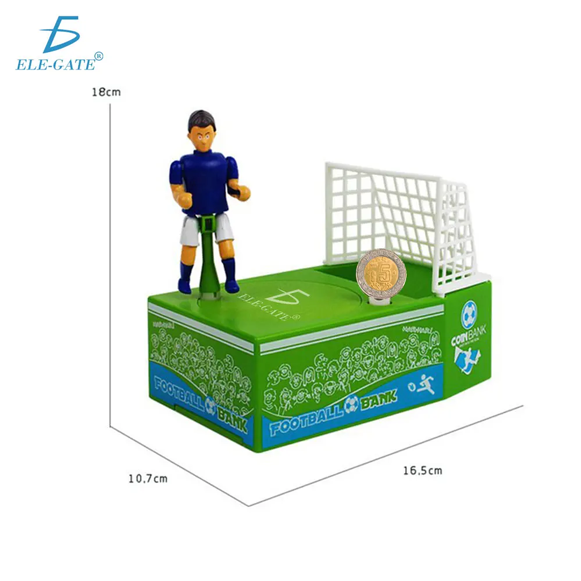 ELEGATE Electronic PVC Piggy Bank Soccer Field Player Kicks Coins Model JUG.30 Mexico 2
