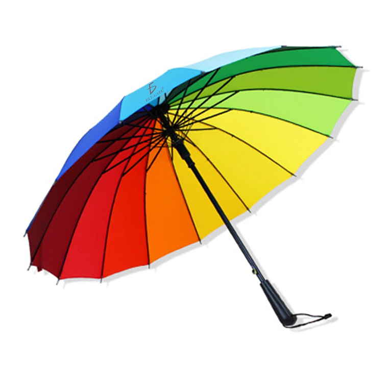 Umbrella Large Heavy Duty Solid Rainbow 16 1