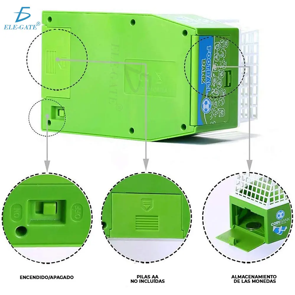 ELEGATE Electronic PVC Piggy Bank Soccer Field Player Kicks Coins Model JUG.30 Mexico 3