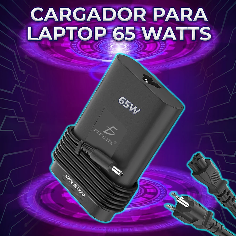 ELEGATE Compatible Laptop Charger for DE.3.34.4530.P 65W 19.5V 3.34A with 4.5 X 3.0 mm Tip 3