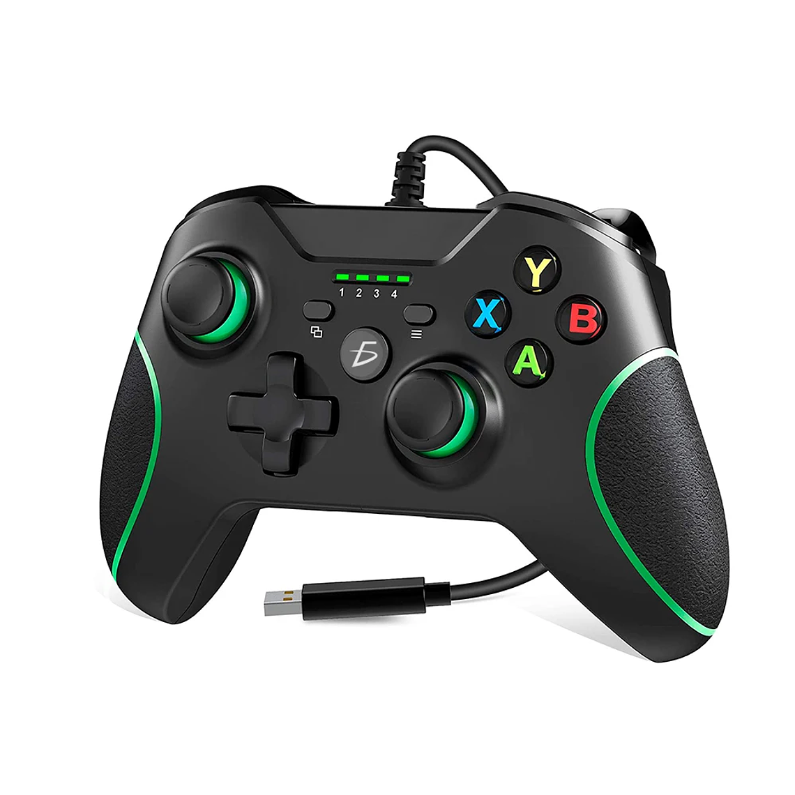 Elegate GM.15 Wired Game Controller With USB 2.0 Cable 2M For Xbox One, Black And Green Design, Plastic Material, Mexico Origin 1