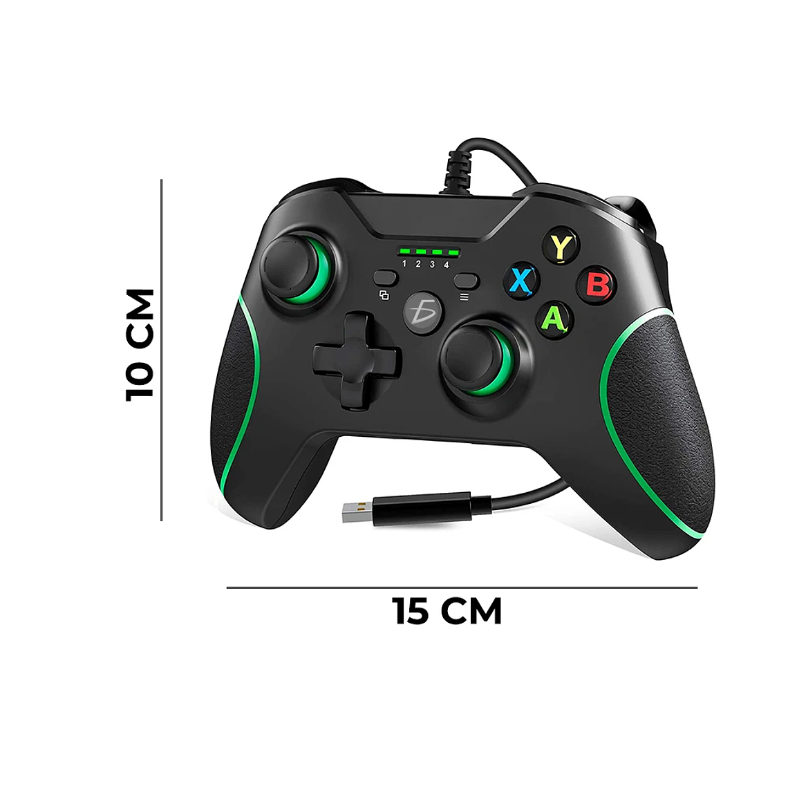 Elegate GM.15 Wired Game Controller With USB 2.0 Cable 2M For Xbox One, Black And Green Design, Plastic Material, Mexico Origin 4