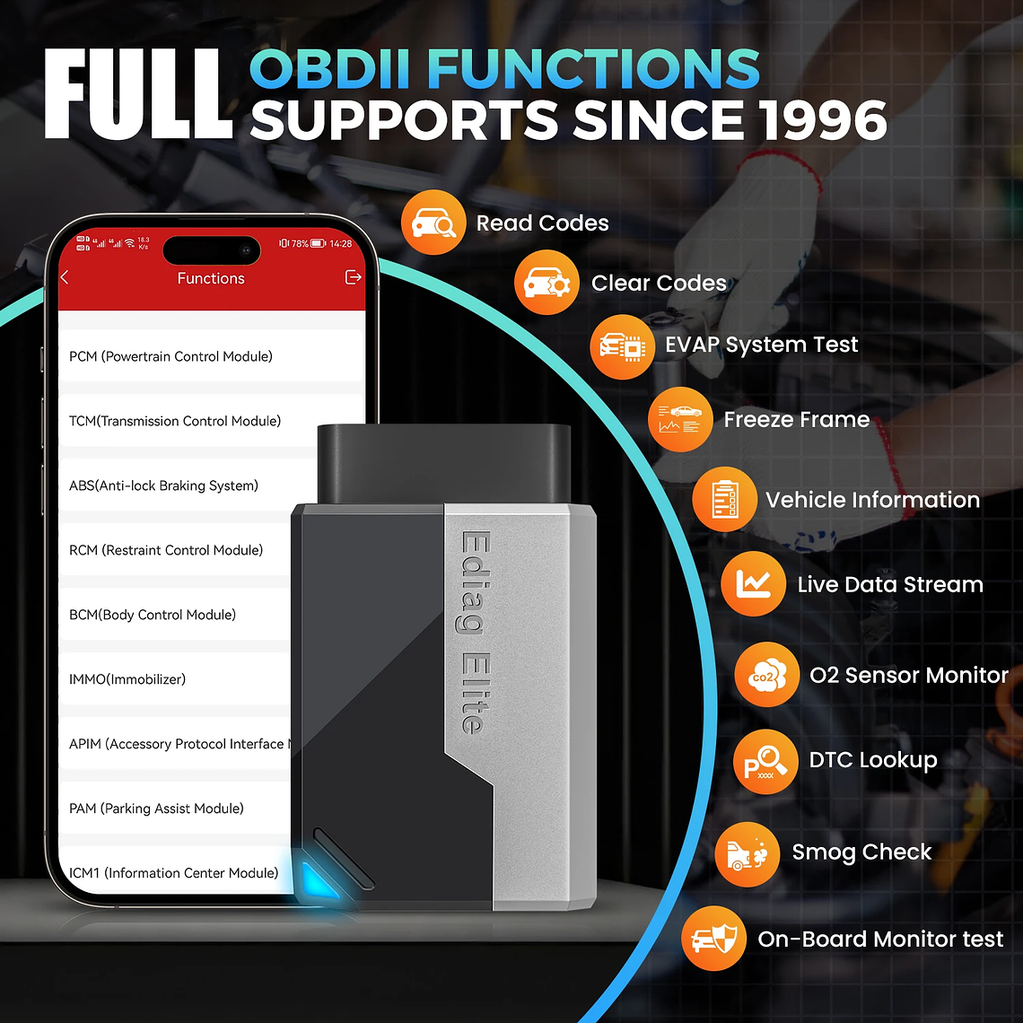 USA EU Warehouse 2026 Ediag Elite Full System Auto Diagnostic OBD2 Scanner Lifetime Free Update Car Code Reader 3