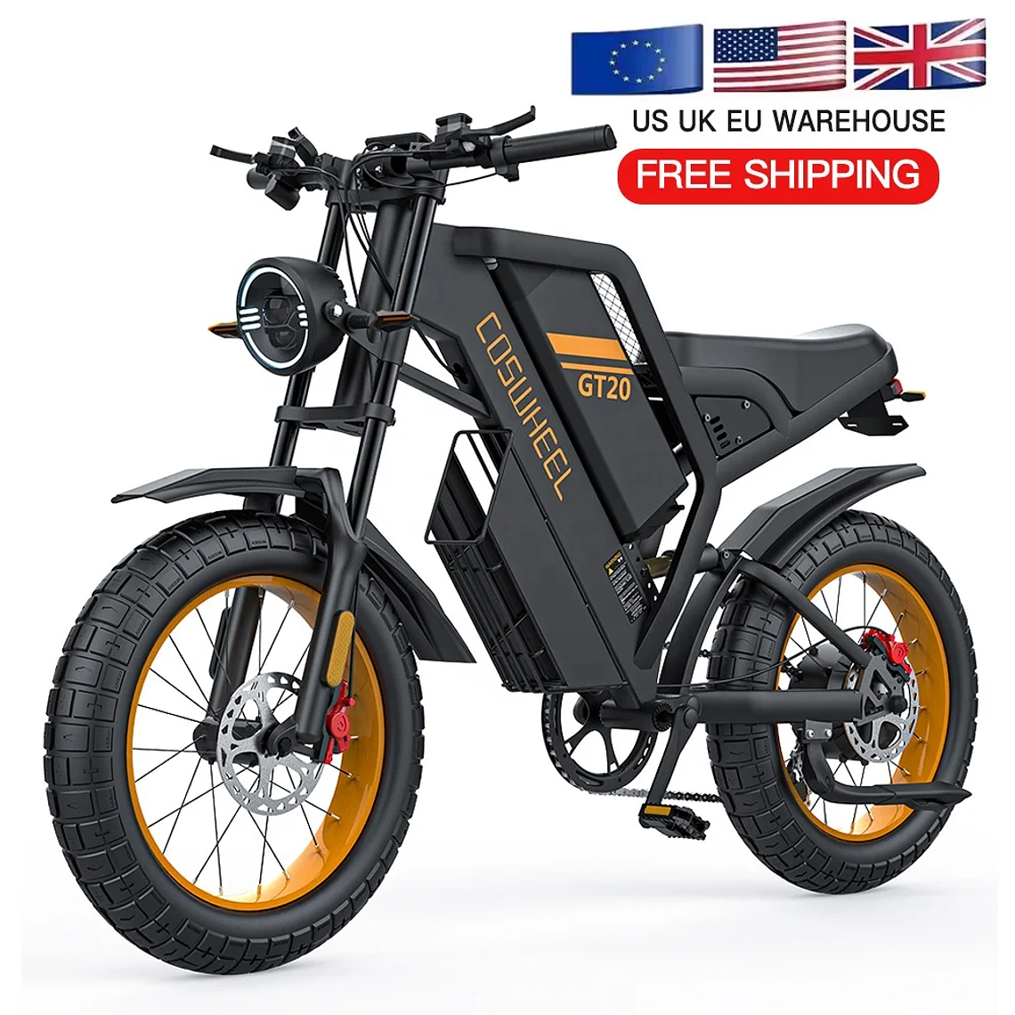 COSWHEEL GT20 All Weather Hunting 1500W Max Motor Aluminum Alloy Frame Best Ebike Highway Fat Tire Cruiser Electric Hybrid Bike 1