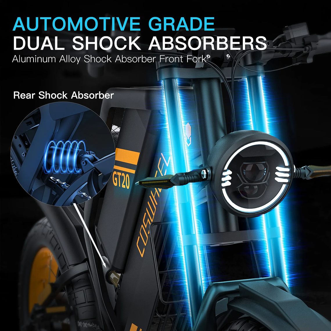 COSWHEEL GT20 All Weather Hunting 1500W Max Motor Aluminum Alloy Frame Best Ebike Highway Fat Tire Cruiser Electric Hybrid Bike 6