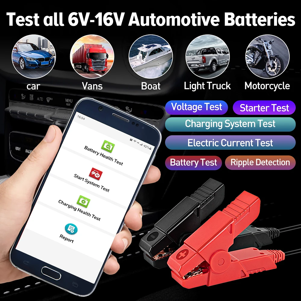 USA EU Warehouse LAUNCH BST360 Car Battery Tester Cranking Test Load Test 12V Battery Analyzer 3