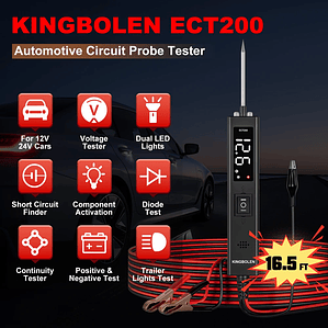 USA EU Warehouse Kingbolen ECT200 Auto Circuit Tester Upgrade Kit Power Circuit Probe Tester With 20ft Extension Cable