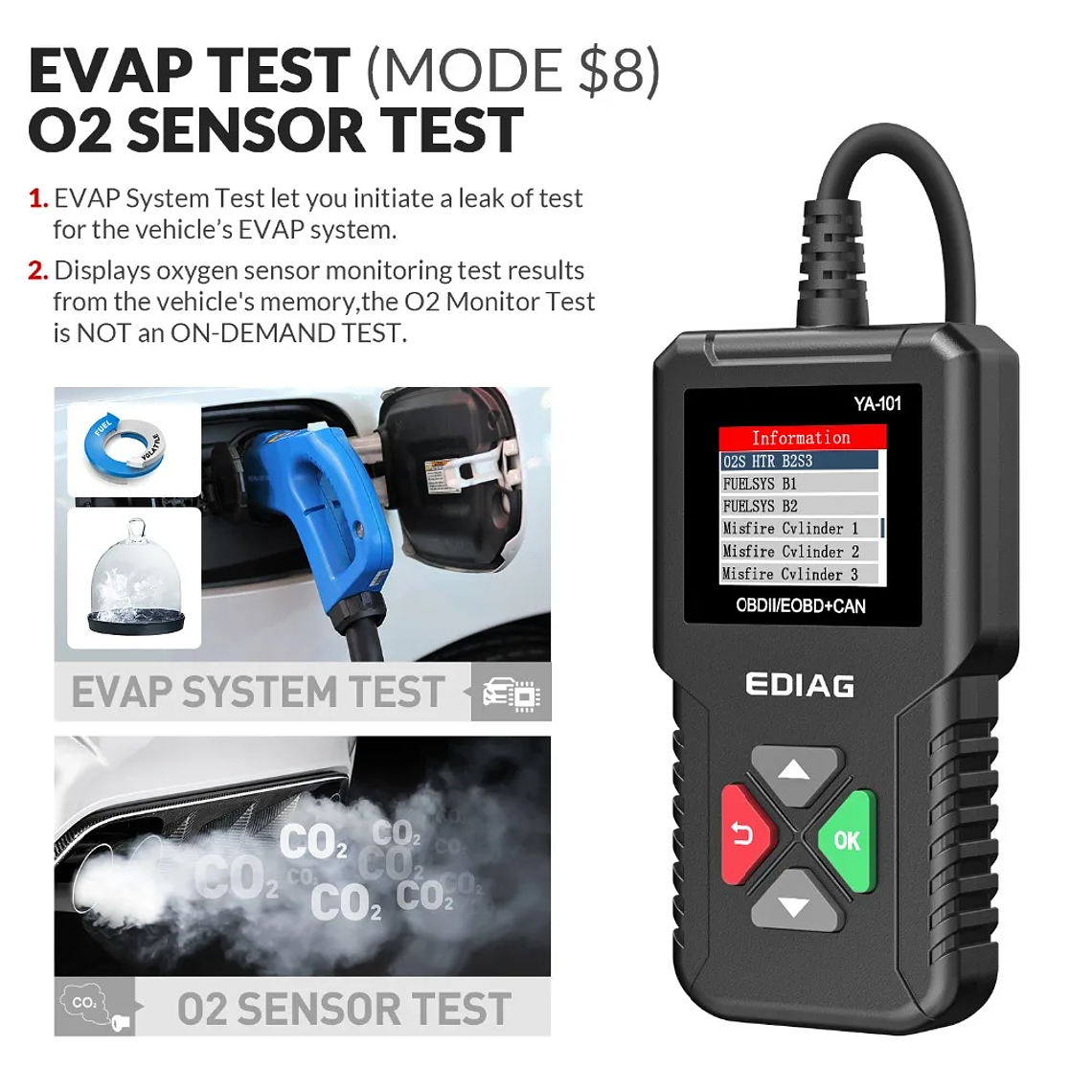 Best Selling Product 2026 EDIAG YA101 OBDII Car Code Reader Full Diagnostic OBD2 Scanner for Automotive Engine Diagnostic Tool 5