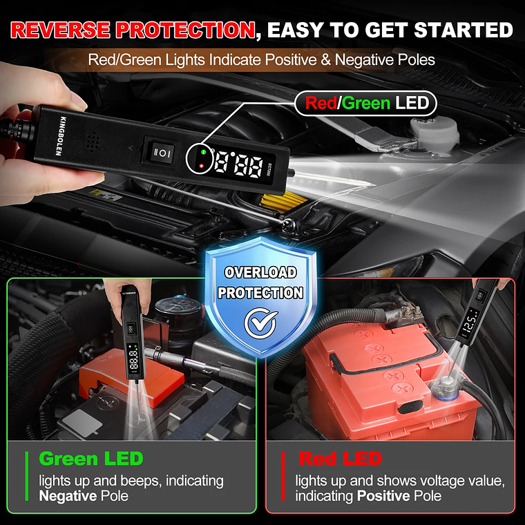 USA EU Warehouse Kingbolen ECT200 Auto Circuit Tester Upgrade Kit Power Circuit Probe Tester With 20ft Extension Cable 6