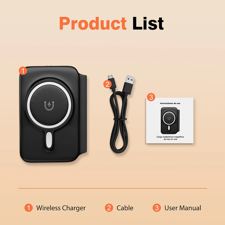 Estación de carga inalámbrica 3 en 1 plegable magnética de 15W para dispositivos Apple iPhone 16 15 14 13 12 Pro/Pro Max/Plus/Watch y Airpod 7