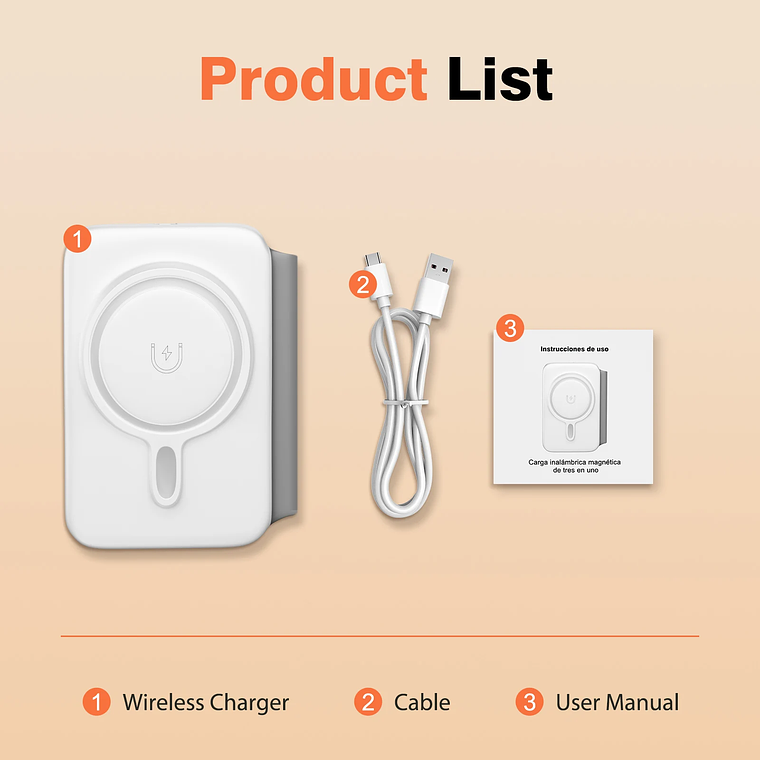 Estación de carga inalámbrica 3 en 1 plegable magnética de 15W para dispositivos Apple iPhone 16 15 14 13 12 Pro/Pro Max/Plus/Watch y Airpod 8