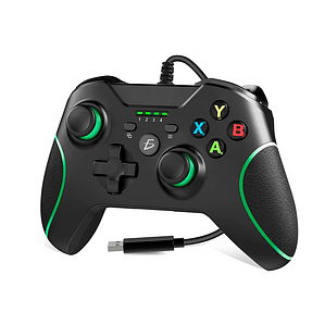 Elegate GM.15 Wired Game Controller With USB 2.0 Cable 2M For Xbox One, Black And Green Design, Plastic Material, Mexico Origin