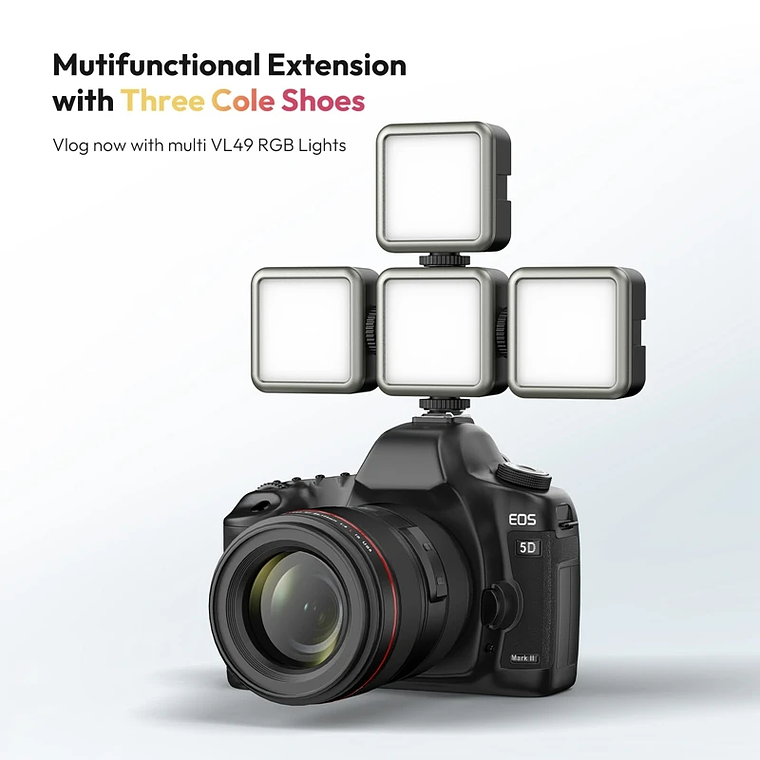 Ulanzi VL49 Mini RGB LED luz de vídeo 2700K-9000K en la cámara luz de relleno fotografía iluminación bolsillo Live Tiktok Vlog lámpara de luz 6