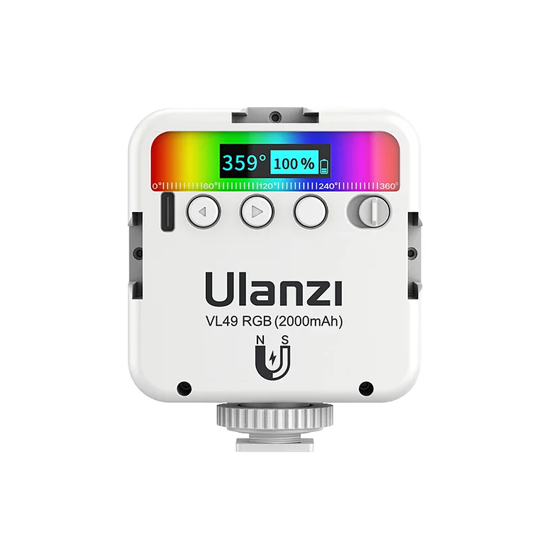 Ulanzi VL49 Mini RGB LED luz de vídeo 2700K-9000K en la cámara luz de relleno fotografía iluminación bolsillo Live Tiktok Vlog lámpara de luz 7