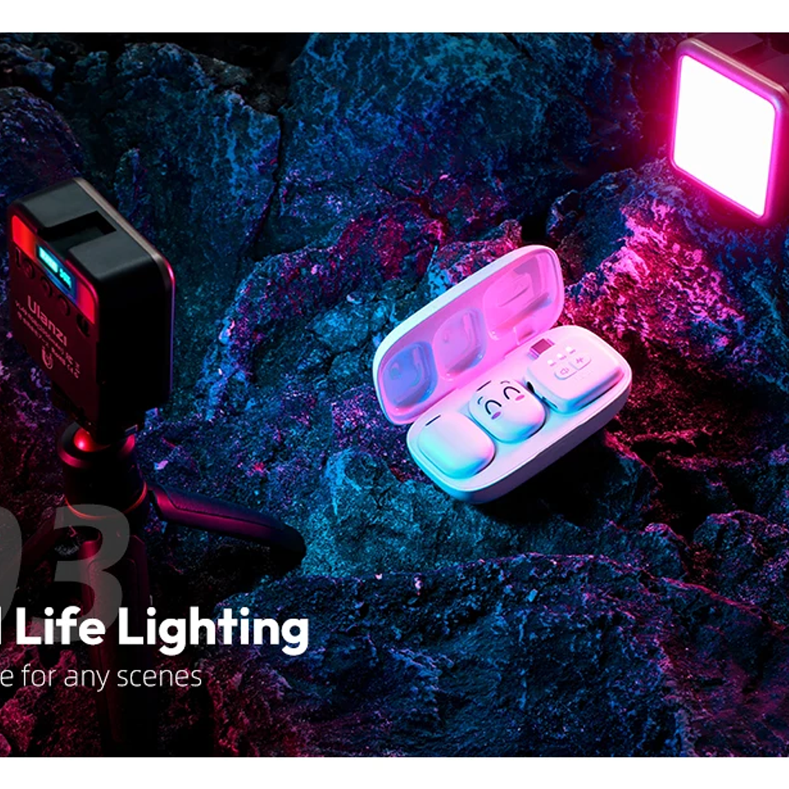 Ulanzi VL49 Mini RGB LED luz de vídeo 2700K-9000K en la cámara luz de relleno fotografía iluminación bolsillo Live Tiktok Vlog lámpara de luz 13