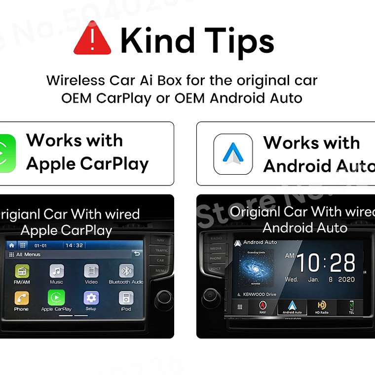 CarlinKit 5,0 inalámbrico Android Auto CarPlay AIBox adaptador inalámbrico Spotify Waze caja de navegación para coche WiFi BT conexión automática inalámbrica 13