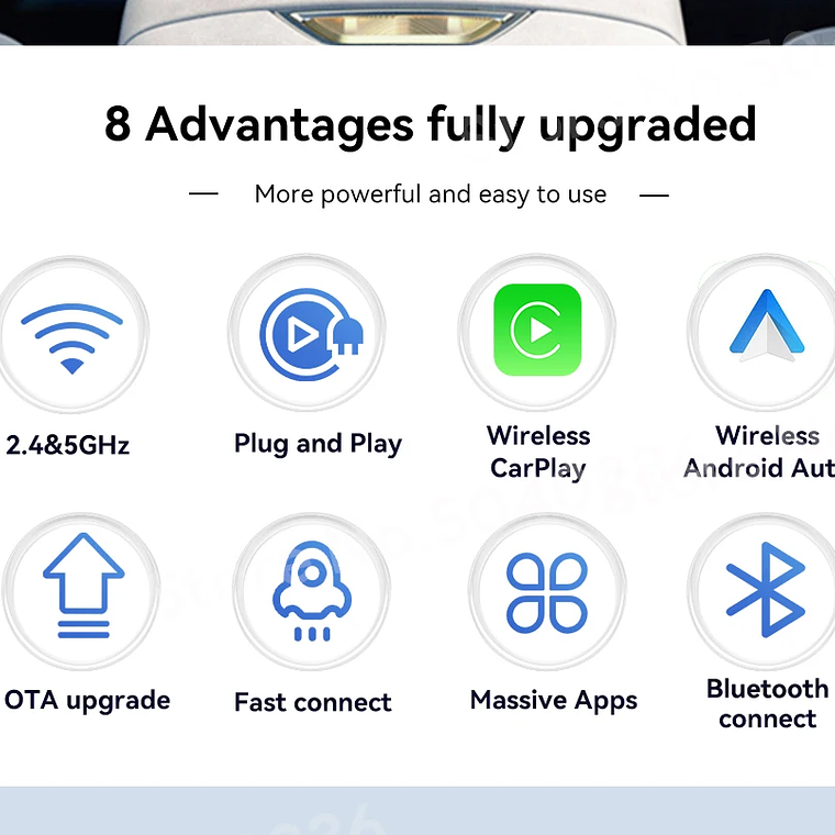 CarlinKit 5,0 inalámbrico Android Auto CarPlay AIBox adaptador inalámbrico Spotify Waze caja de navegación para coche WiFi BT conexión automática inalámbrica 15