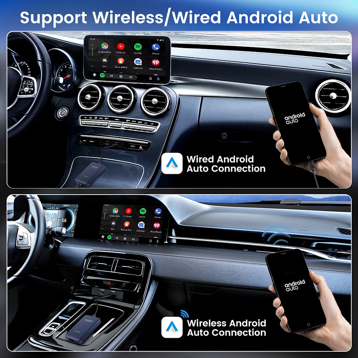 CarlinKit 5,0 inalámbrico Android Auto CarPlay AIBox adaptador inalámbrico Spotify Waze caja de navegación para coche WiFi BT conexión automática inalámbrica 20
