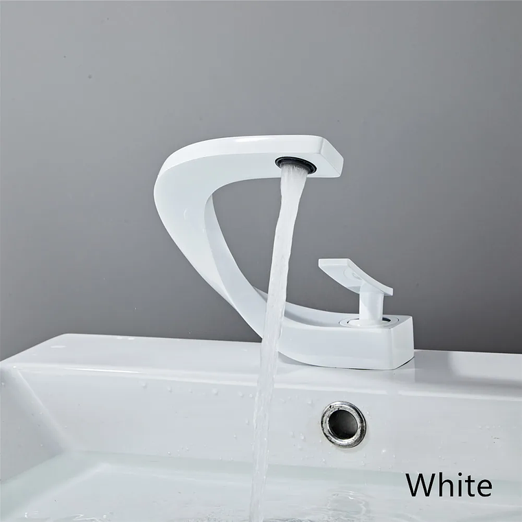 Tuqiu-grifo de latón para lavabo de baño, mezclador de agua caliente y fría, montado en cubierta, negro, oro rosa, blanco 16
