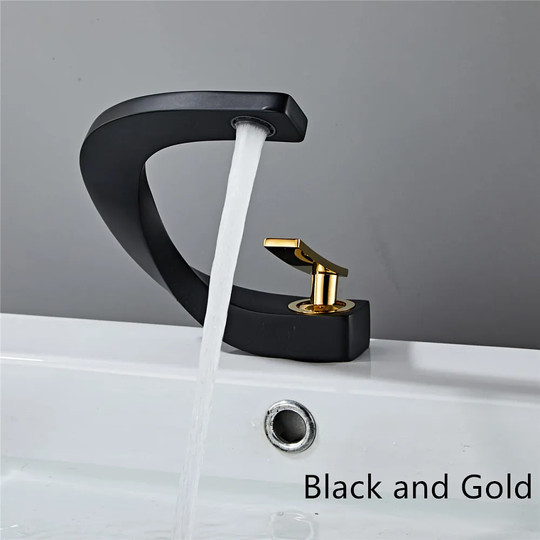 Tuqiu-grifo de latón para lavabo de baño, mezclador de agua caliente y fría, montado en cubierta, negro, oro rosa, blanco 17