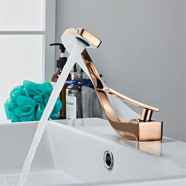 Tuqiu-grifo de latón para lavabo de baño, mezclador de agua caliente y fría, montado en cubierta, negro, oro rosa, blanco 27