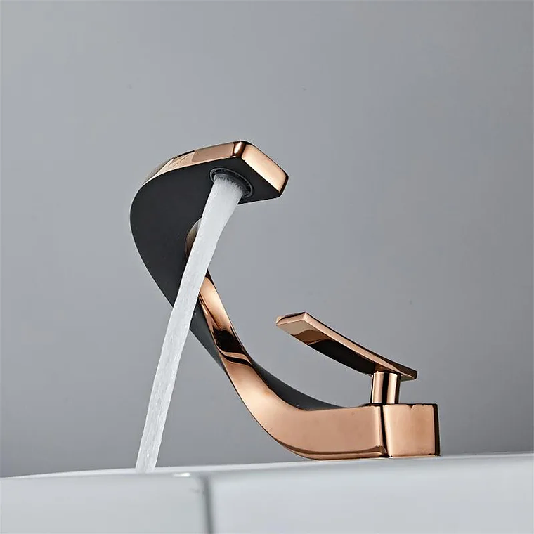 Tuqiu-grifo de latón para lavabo de baño, mezclador de agua caliente y fría, montado en cubierta, negro, oro rosa, blanco 31