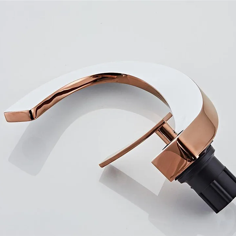 Tuqiu-grifo de latón para lavabo de baño, mezclador de agua caliente y fría, montado en cubierta, negro, oro rosa, blanco 39