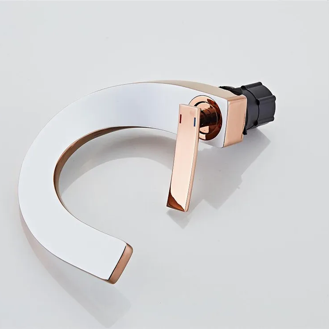 Tuqiu-grifo de latón para lavabo de baño, mezclador de agua caliente y fría, montado en cubierta, negro, oro rosa, blanco 43