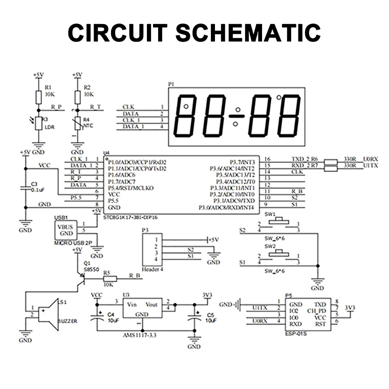 Kit de reloj electrónico inteligente con WiFi, Juego de piezas de práctica de soldadura DIY, sincronización de tiempo automática con personalizable 6