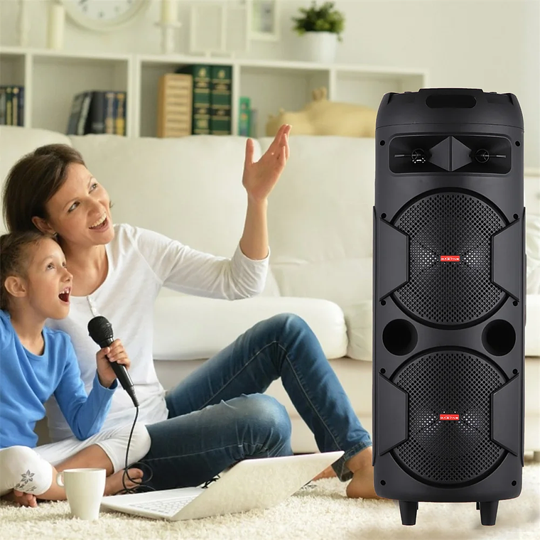 Altavoz Bluetooth portátil de 5000W, subwoofer, sistema de sonido de graves pesados, fiesta con micrófono y control remoto, luz RGB Dual de 8 